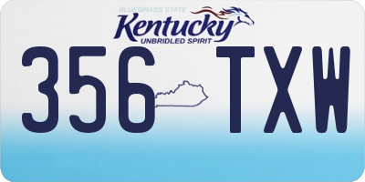KY license plate 356TXW