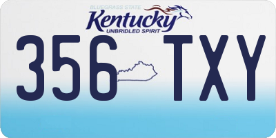KY license plate 356TXY