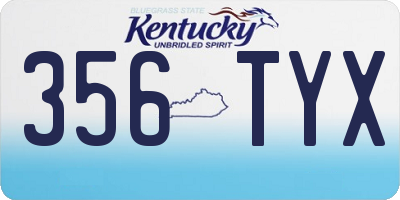 KY license plate 356TYX