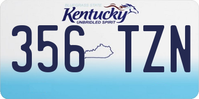 KY license plate 356TZN
