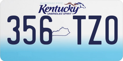 KY license plate 356TZO