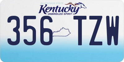 KY license plate 356TZW