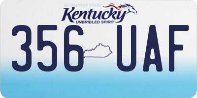 KY license plate 356UAF
