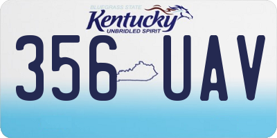 KY license plate 356UAV