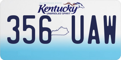 KY license plate 356UAW