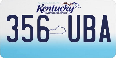 KY license plate 356UBA