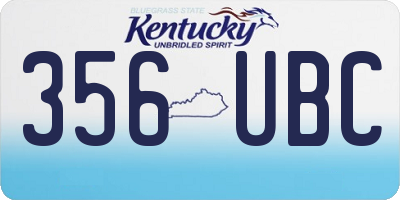 KY license plate 356UBC