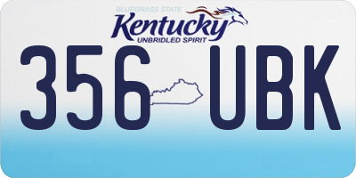 KY license plate 356UBK