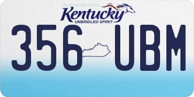 KY license plate 356UBM