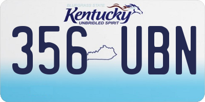KY license plate 356UBN