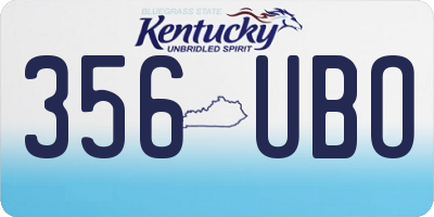 KY license plate 356UBO
