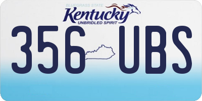 KY license plate 356UBS