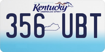 KY license plate 356UBT