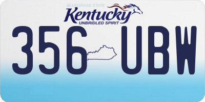 KY license plate 356UBW