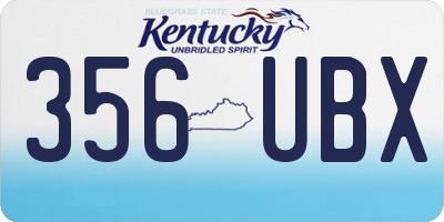 KY license plate 356UBX