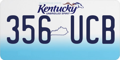 KY license plate 356UCB