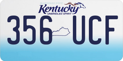 KY license plate 356UCF