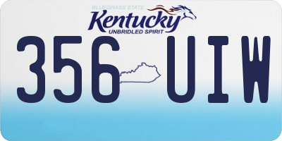 KY license plate 356UIW