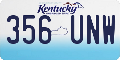KY license plate 356UNW