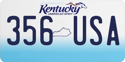 KY license plate 356USA