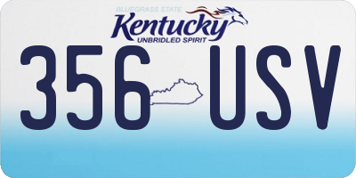 KY license plate 356USV