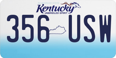 KY license plate 356USW