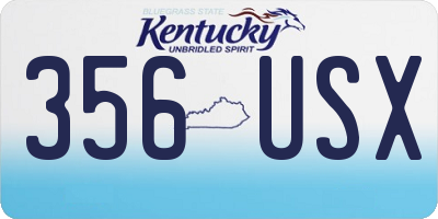 KY license plate 356USX