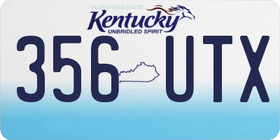 KY license plate 356UTX