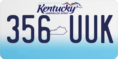 KY license plate 356UUK