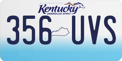 KY license plate 356UVS