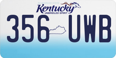 KY license plate 356UWB