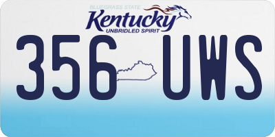 KY license plate 356UWS