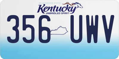 KY license plate 356UWV