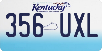 KY license plate 356UXL