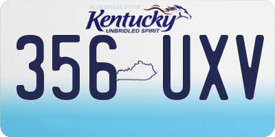 KY license plate 356UXV