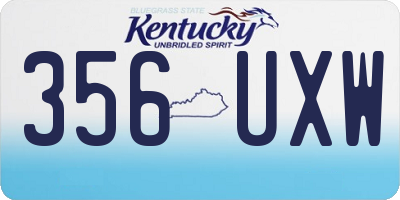 KY license plate 356UXW