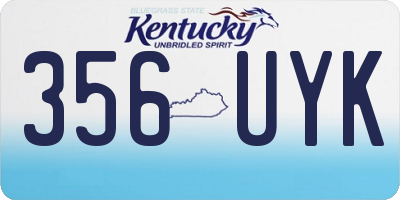 KY license plate 356UYK