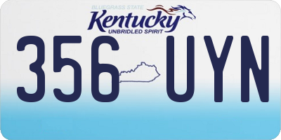 KY license plate 356UYN