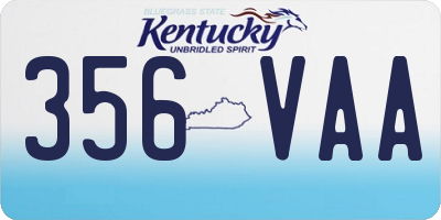 KY license plate 356VAA