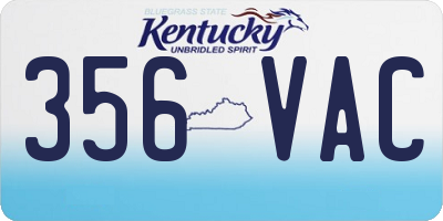 KY license plate 356VAC