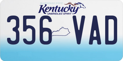 KY license plate 356VAD