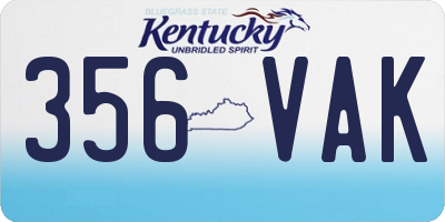 KY license plate 356VAK