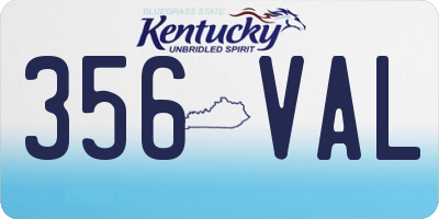 KY license plate 356VAL