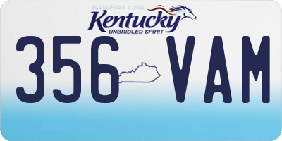 KY license plate 356VAM