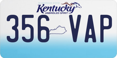 KY license plate 356VAP