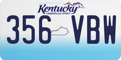 KY license plate 356VBW