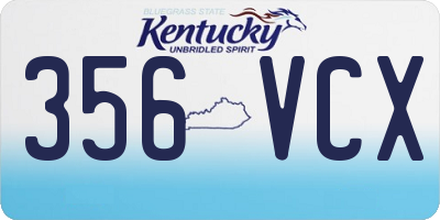 KY license plate 356VCX