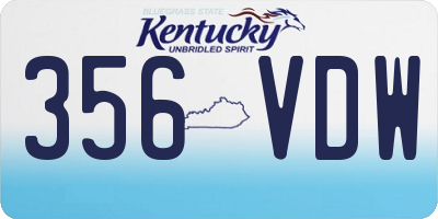 KY license plate 356VDW