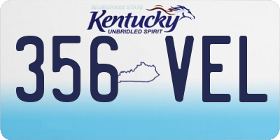 KY license plate 356VEL