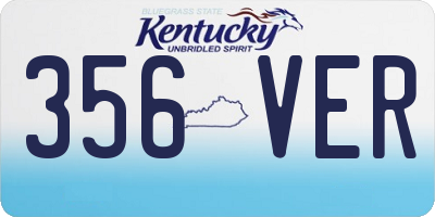 KY license plate 356VER